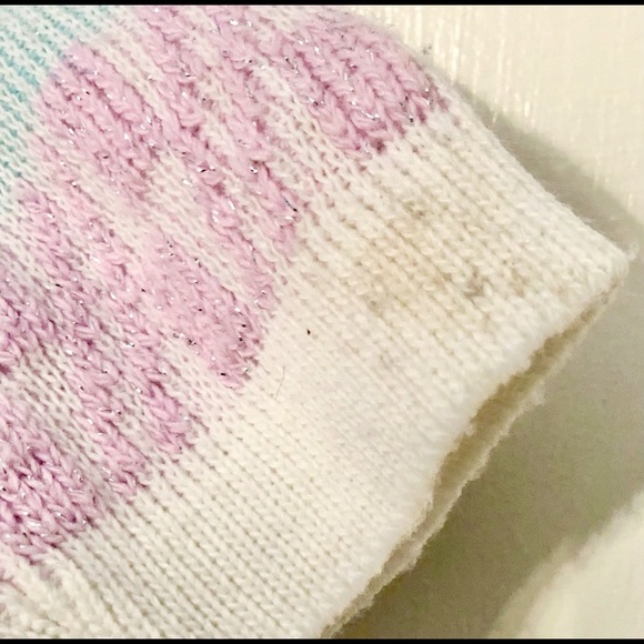 Vintage 80s Kawaii fairy kei metallic pastel high crewneck sweater - Picture 9 of 10